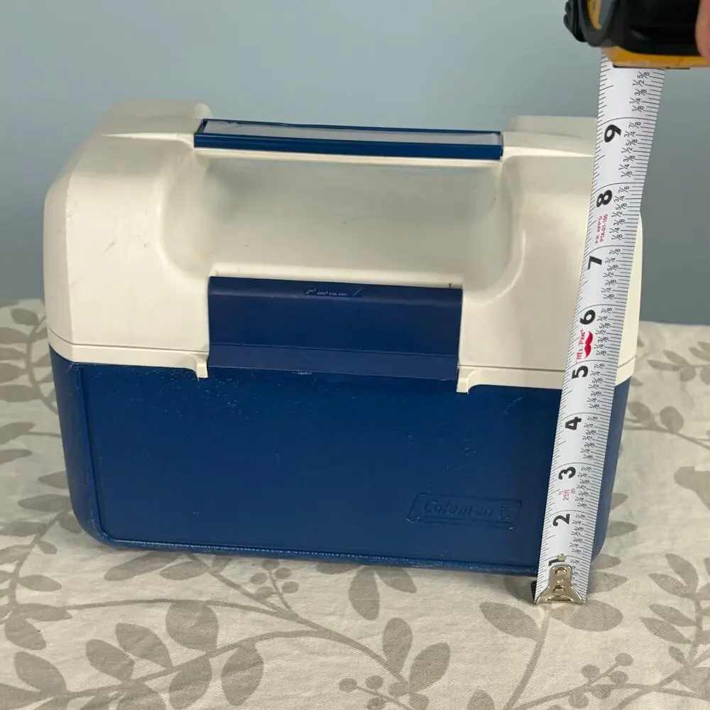 Vintage Coleman Insulated Lunch Box Cooler Blue White Model 903 USA
